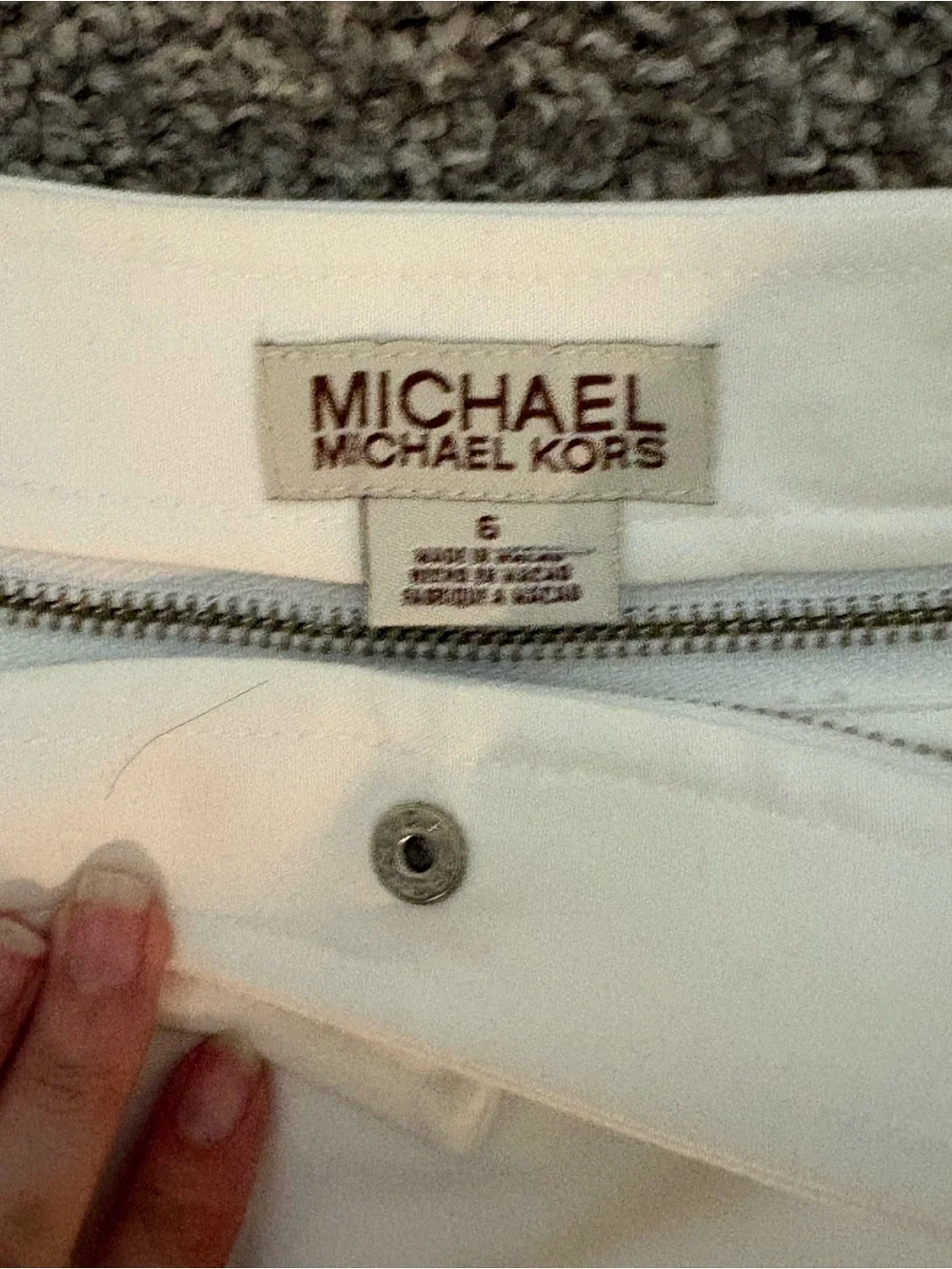 Michael Kors White Straight-Leg Dress Trousers